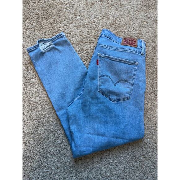 Levi Strauss Red Tab 724 High Rise Straight Crop Jeans Denim Tribeca Story 31x24 - Picture 1 of 10